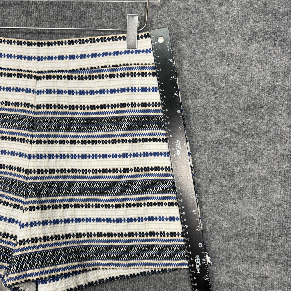 Gap Shorts Womens 12 Blue Black White Woven High Rise Side Zip Cotton Blend Boho - Picture 7 of 14